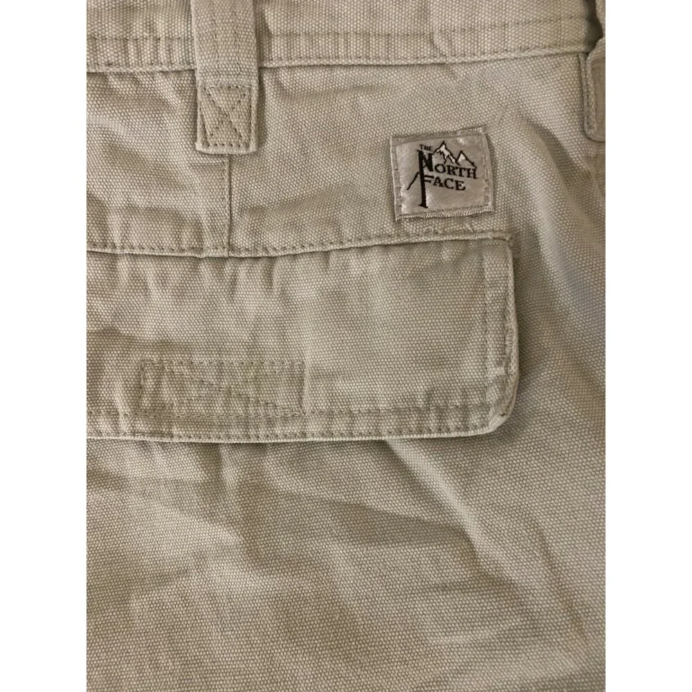Vintage The North Face‎ Cargo Shorts Men’s Sz 38 Cotton Beige Solid Heavy Hiking
